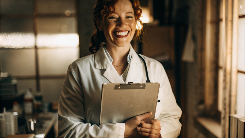 happy veterinarian